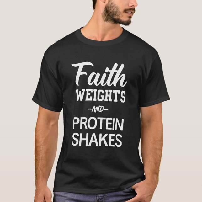 Poids de foi et T-shirt de secousses de protéine (Devant)