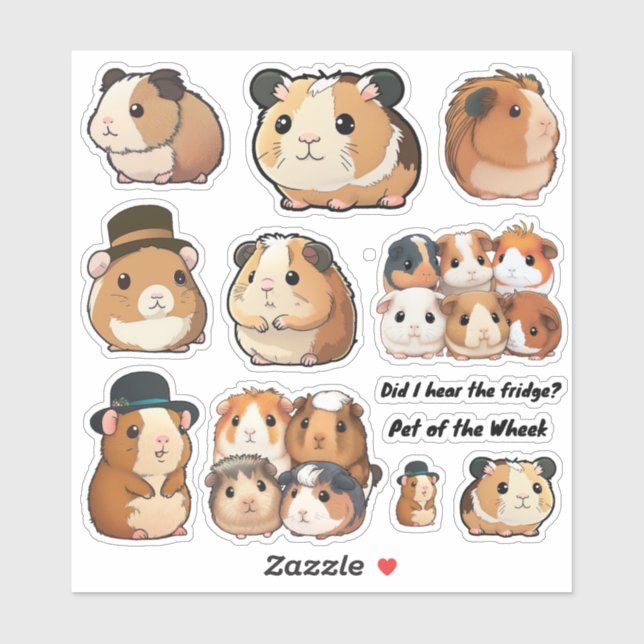 Poignée de Guinée de la roue, Stickers de cochon d (Feuille)