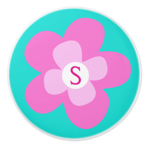 Poignée de monogramme rose fleur