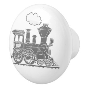 Poignée de porte en forme de train à vapeur gris p