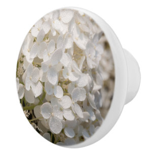 Poignée de porte, fleurs blanche ceramic knob