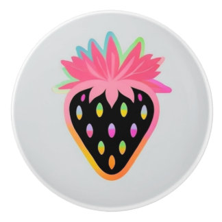 Poignée de porte fraise en néon et noir