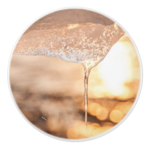 poignée de porte, soleil au travers de la glace