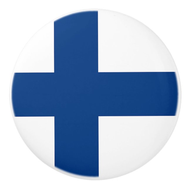 Poignée en céramique avec drapeau de Finlande (Devant)