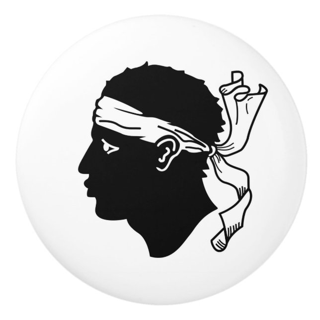 Poignée en céramique avec drapeau de la Corse (Devant)