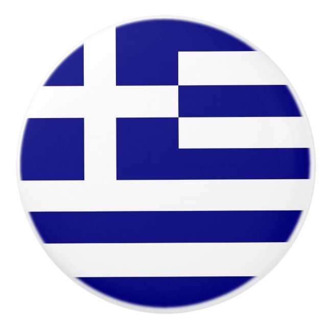 Poignée en céramique avec drapeau de la Grèce (Devant)