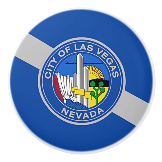 Poignée en céramique avec drapeau de Las Vegas, US (Devant)