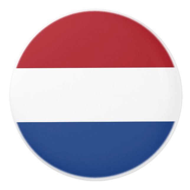 Poignée en céramique avec drapeau de Pays-Bas (Devant)