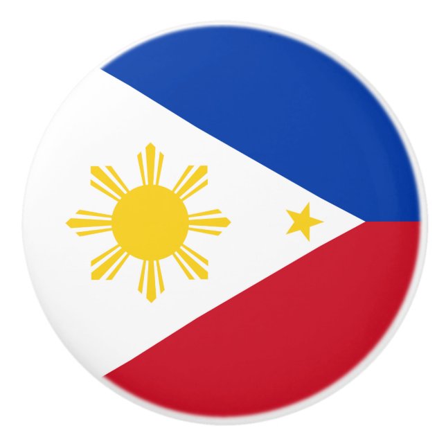Poignée en céramique avec drapeau des Philippines (Devant)