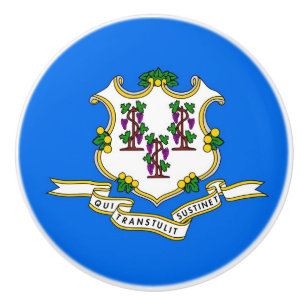 Poignée en céramique avec drapeau du Connecticut, 