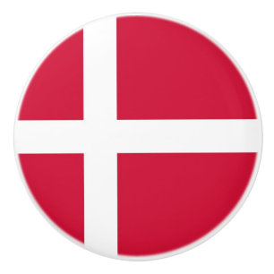 Poignée en céramique avec drapeau du Danemark
