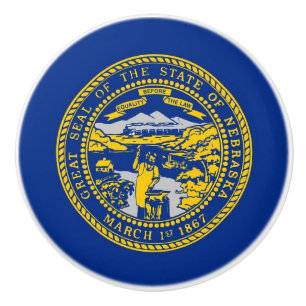 Poignée en céramique avec drapeau du Nebraska, USA