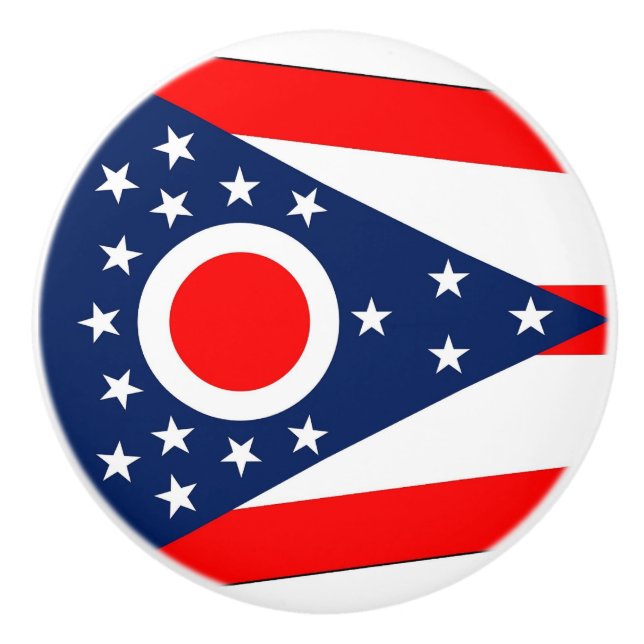 Poignée en céramique avec le drapeau de l'Ohio, US (Devant)