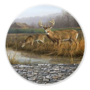 Poignée et tractions de porte en céramique de cerf