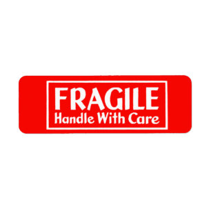 Poignée fragile avec Étiquette d'avertissement de