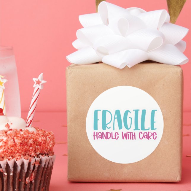 Poignée Fragile Avec Soin - Autocollant pour Petit (Fête)