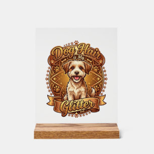 Poils de chien est ruban doré brillant et duveteux