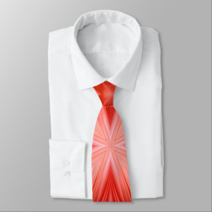 Poinciana Red And Cloudy White Abstract Pattern Tie