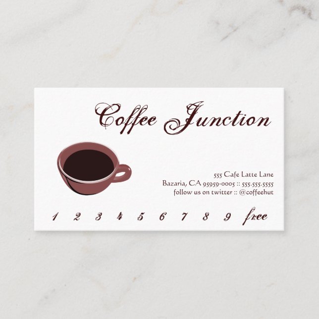 Poinçon de boissons de café/carte de fidélité (Devant)