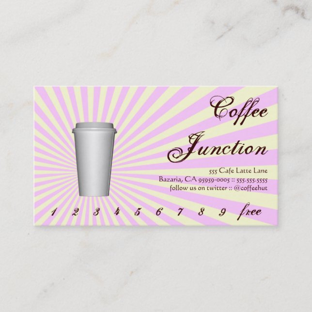 Poinçon de boissons de café/carte de fidélité (Devant)
