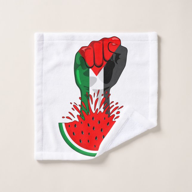 Poing de résistance palestinienne sur le symbole d (Gant de toilette)