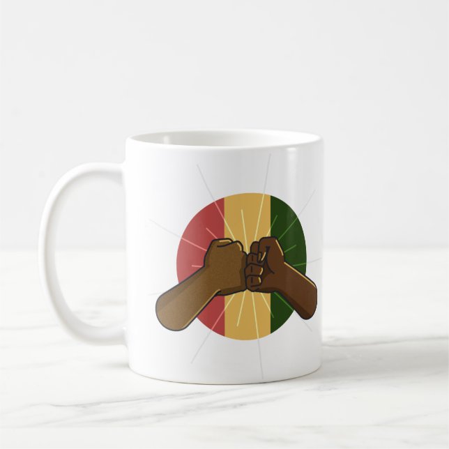 Poings noirs Livre de salutation café Mug (Gauche)
