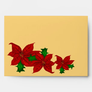 Poinsetta Bouquet Christmas Envelope