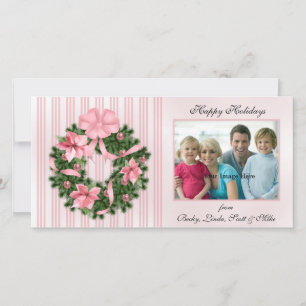 Poinsetta Wreath Photo Card