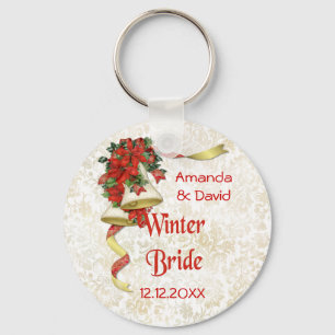 Poinsettia Bells Keychain