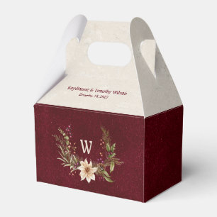 Poinsettia & Berries Wedding Favor Box