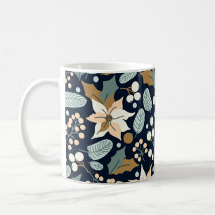 Poinsettia black background winter holiday   coffee mug