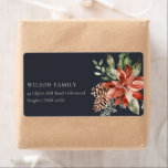 Poinsettia Bunch Navy Black Christmas Pine Address<br><div class="desc">If you need any further customisation please feel free to message me on yellowfebstudio@gmail.com.</div>