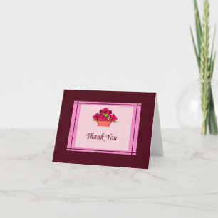 Poinsettia Carte de remerciements Avec Bordure Ros