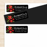 Poinsettia Christmas Address Label<br><div class="desc">Customize with your background color. Florals also available for purchase for your own use in my creative market store.</div>