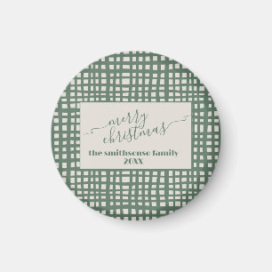 Poinsettia Christmas elegant Sage Ivory Magnet