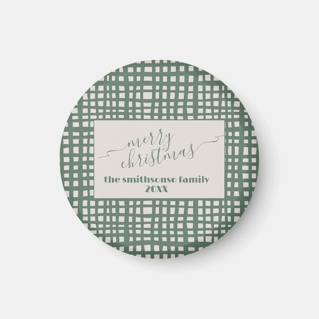 Poinsettia Christmas elegant Sage Ivory  Magnet (Front)