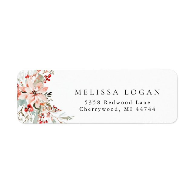 Poinsettia Christmas floral Wedding design pink (Devant)