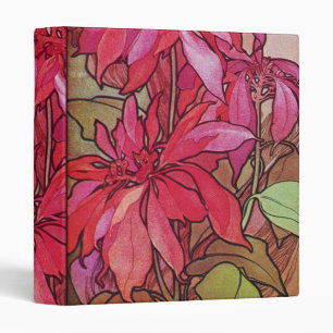 Poinsettia Christmas Holiday 1 One Inch Binder