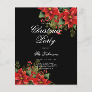 Poinsettia Christmas Holiday Invite Program & Menu