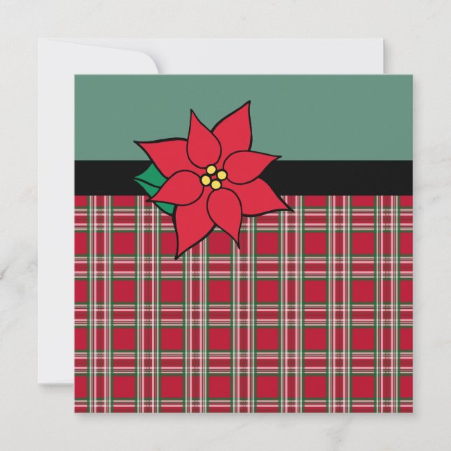 Poinsettia Christmas Invitations (Front)