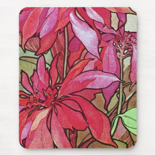 Poinsettia Christmas Mousepad Mouse Pad Mucha