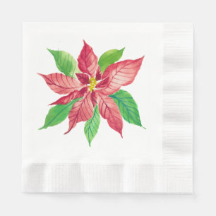 Poinsettia Christmas Paper Napkins