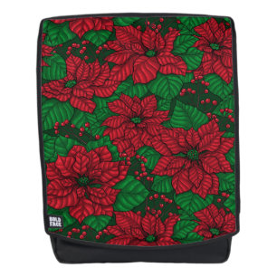 Poinsettia, Christmas pattern Backpack