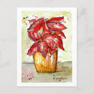 Poinsettia Christmas Postcard