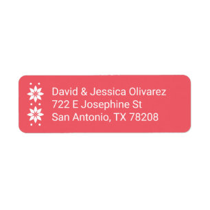 Poinsettia Christmas Return Address Label