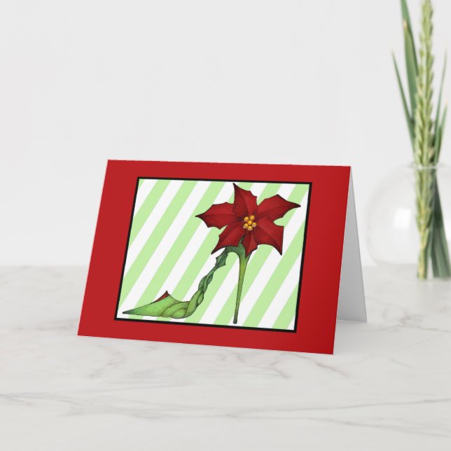 Poinsettia Christmas Shoe Card (Front)