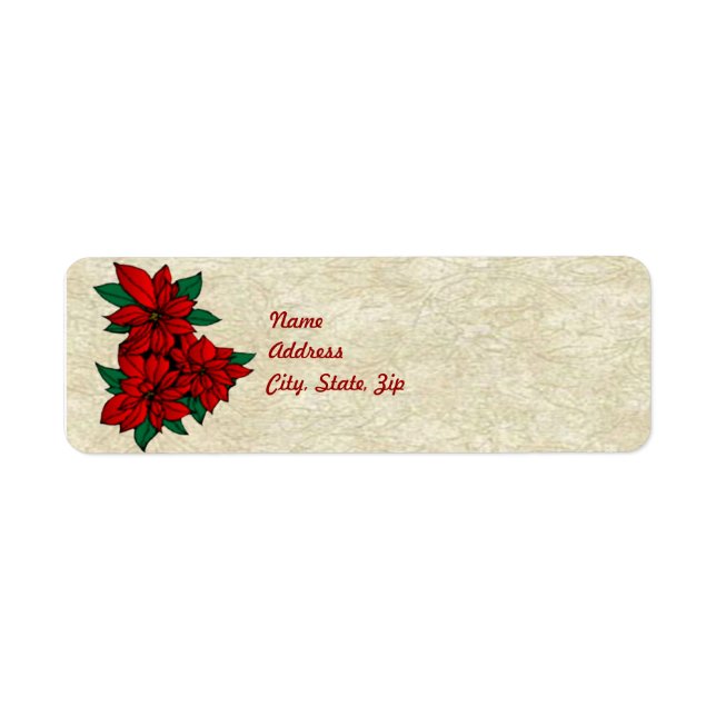 Poinsettia Cluster Address Label Template (Front)