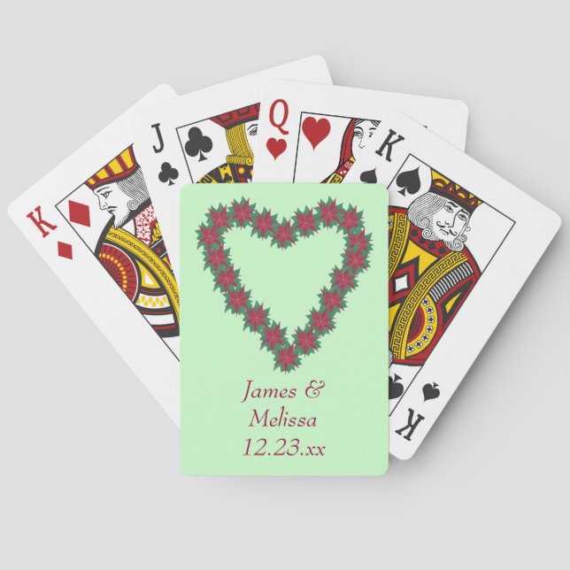 Poinsettia Coeur Noël Jeu de cartes (dos)