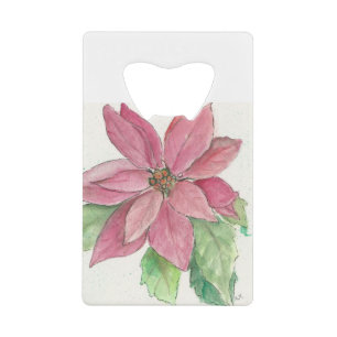 poinsettia credit card bottle opener