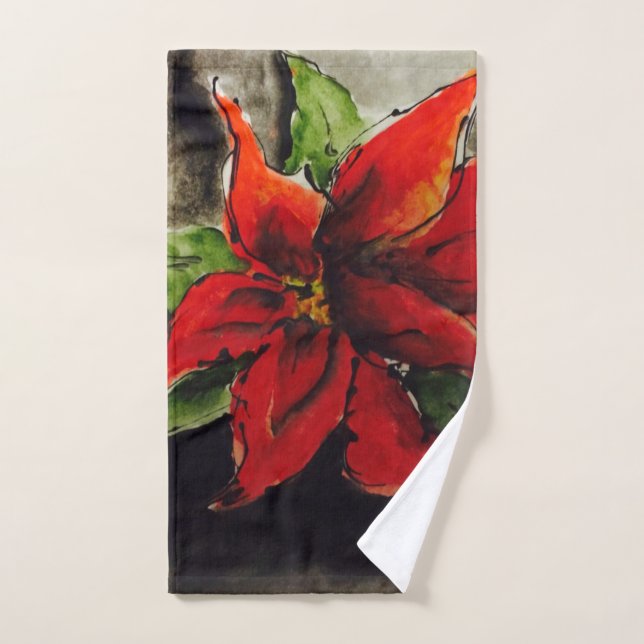Poinsettia de Noël (Serviette à main)